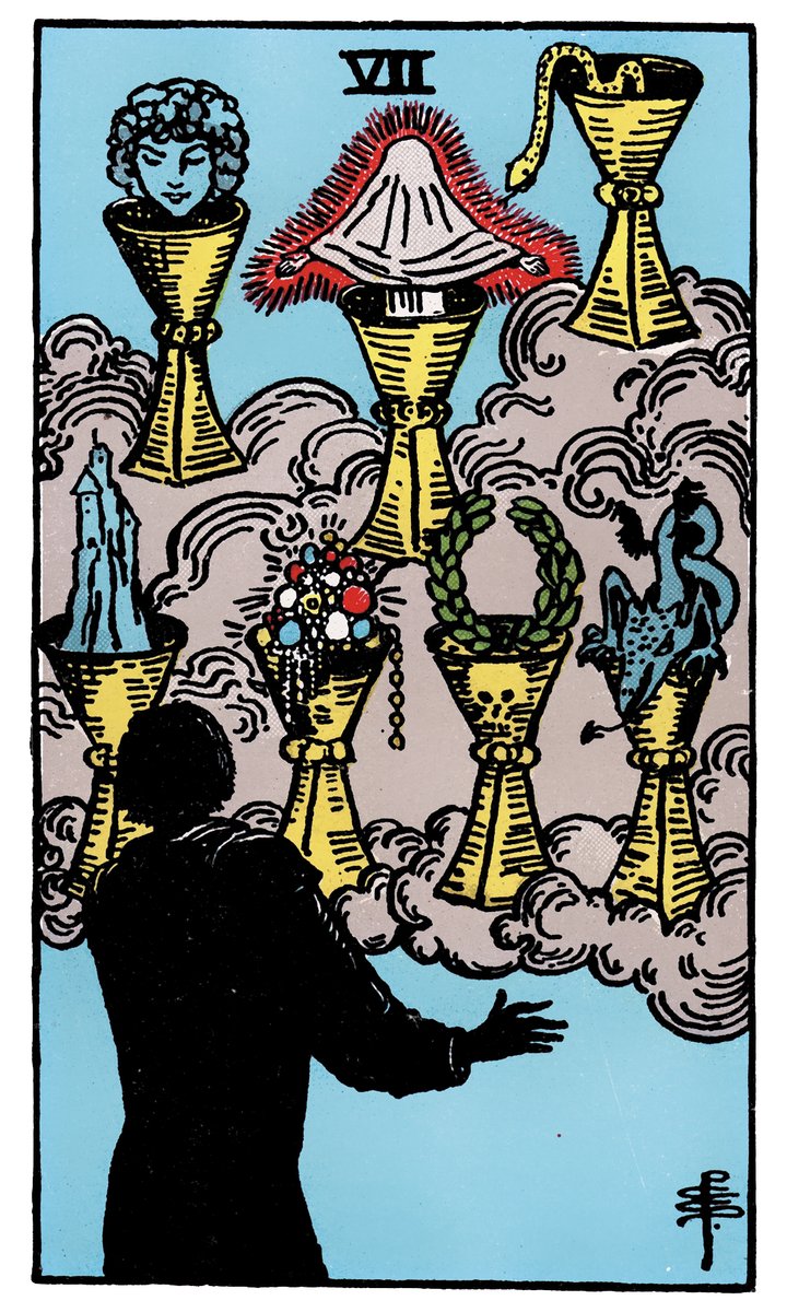 Seven of Cups — William Rider & Sons tarot card
