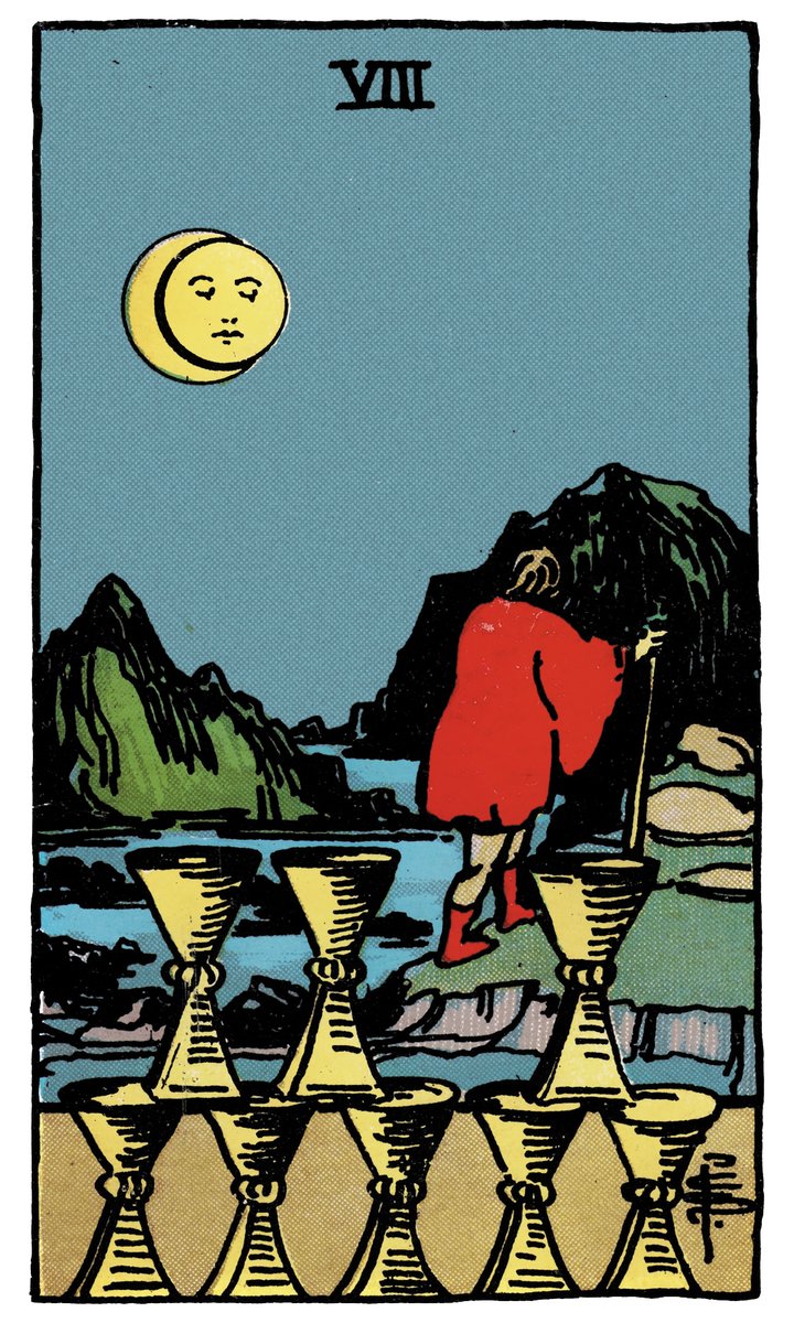 Eight of Cups — William Rider & Sons tarot card