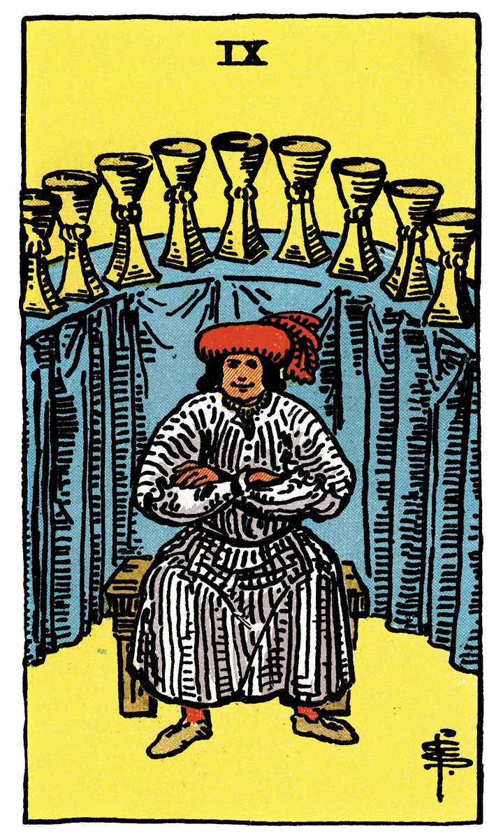 Nine of Cups — William Rider & Sons tarot card