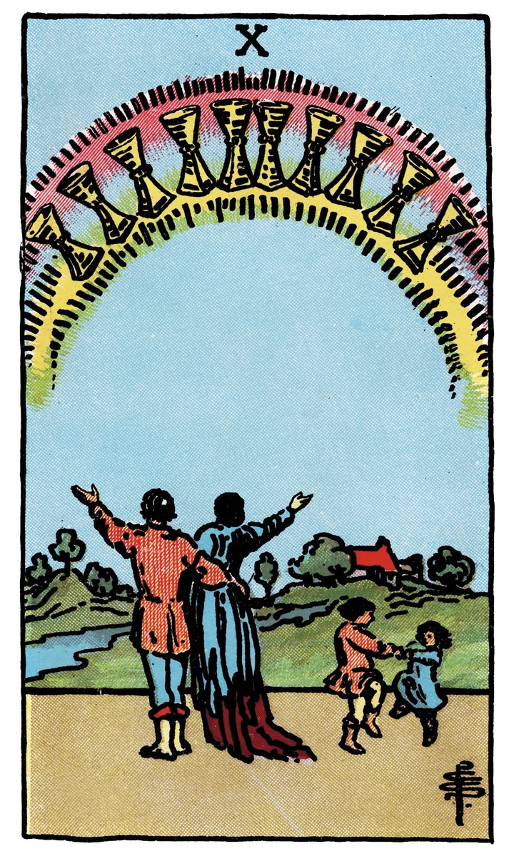 Ten of Cups — William Rider & Sons tarot card