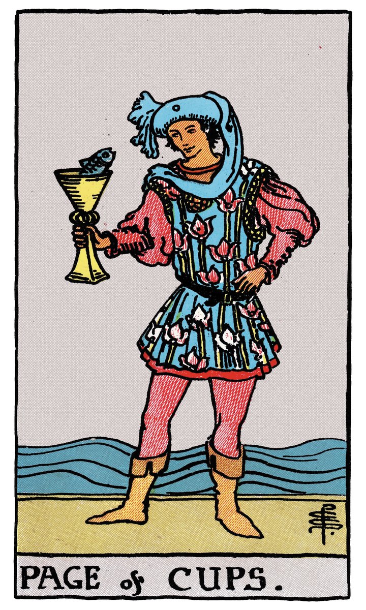 Page of Cups — William Rider & Sons tarot card