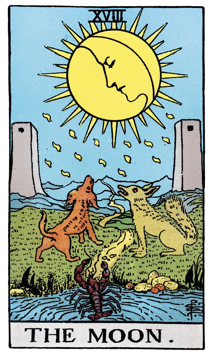 The Moon — William Rider & Sons tarot card