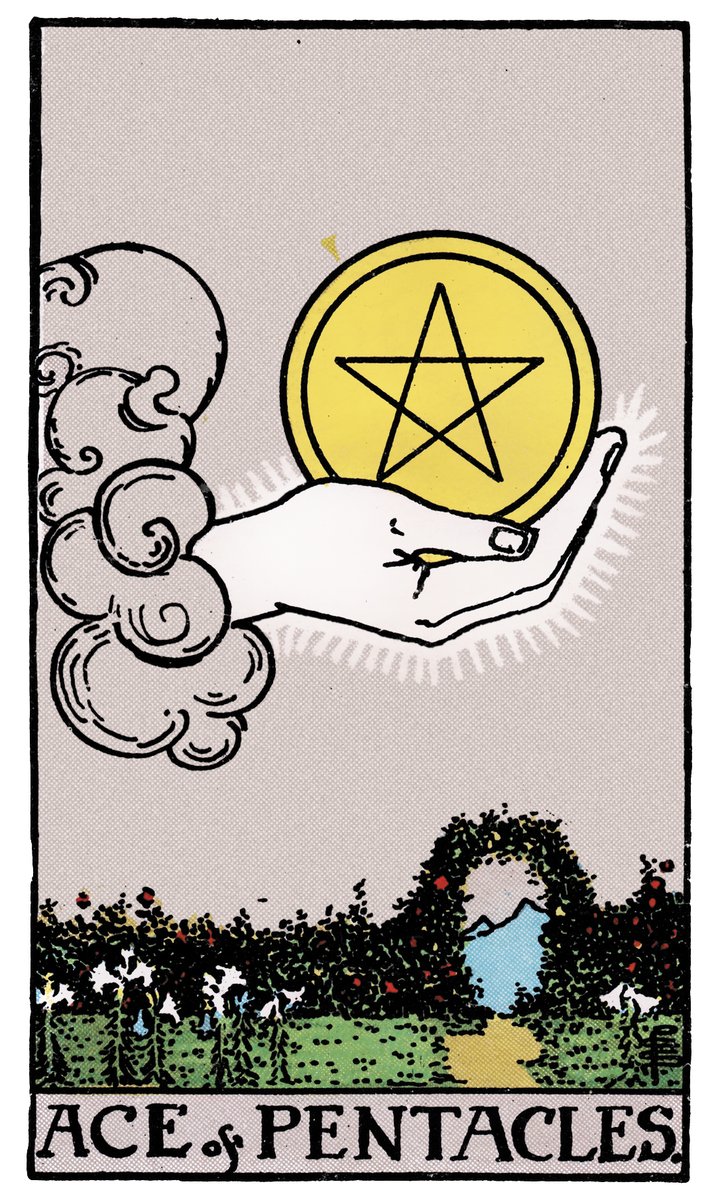 Ace of Pentacles — William Rider & Sons tarot card