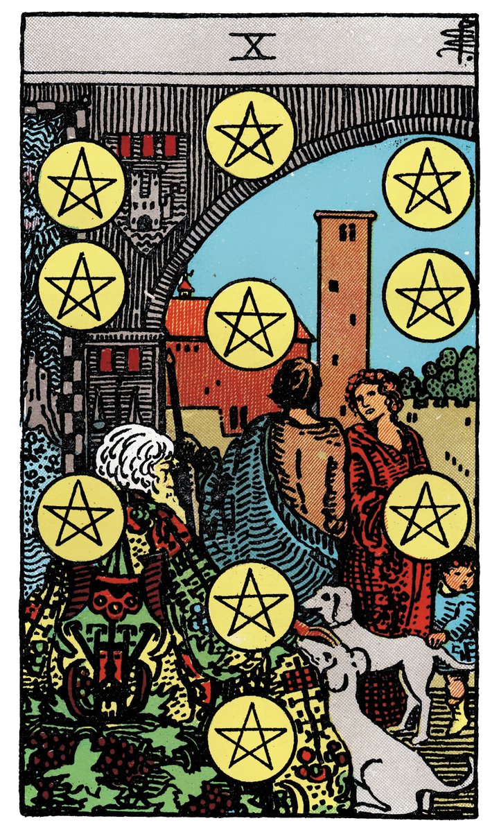 Ten of Pentacles — William Rider & Sons tarot card
