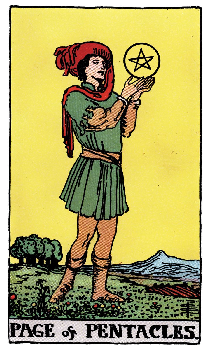 Page of Pentacles — William Rider & Sons tarot card