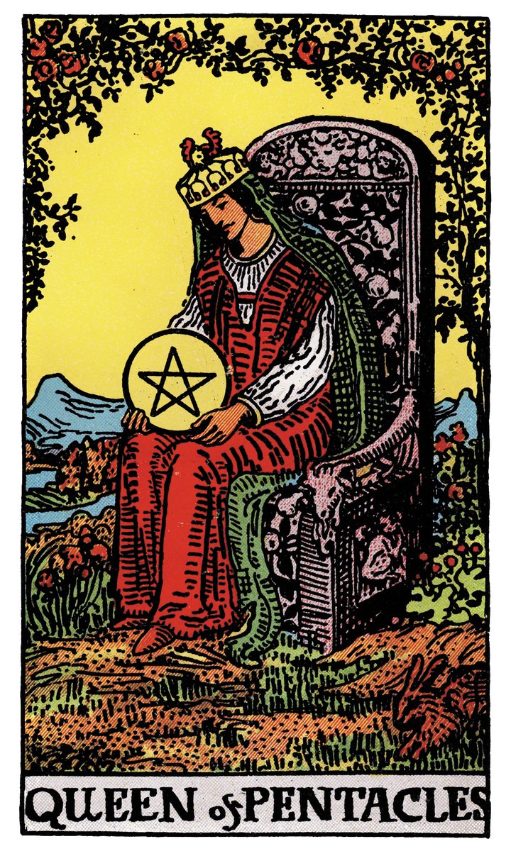Queen of Pentacles — William Rider & Sons tarot card