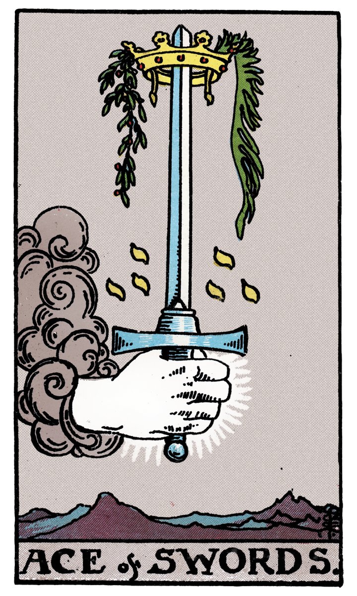 Ace of Swords — William Rider & Sons tarot card