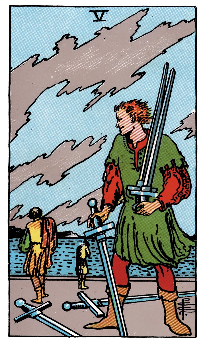 Five of Swords — William Rider & Sons tarot card