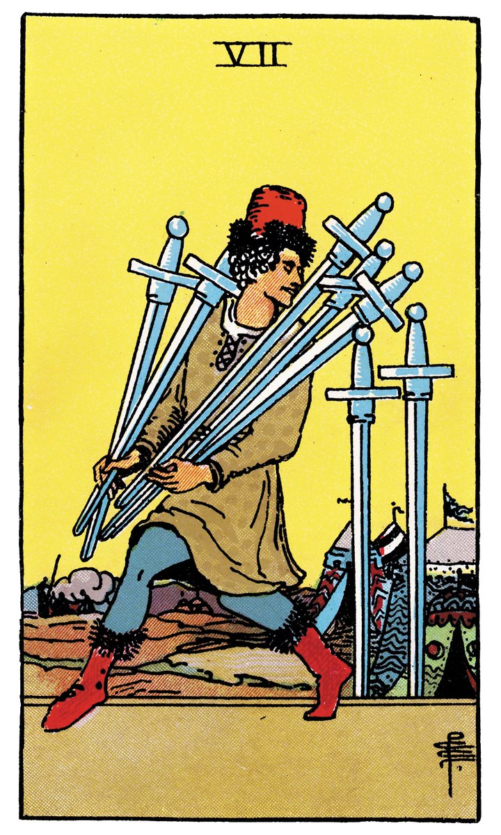 Seven of Swords — William Rider & Sons tarot card