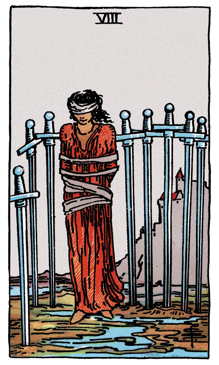 Eight of Swords — William Rider & Sons tarot card