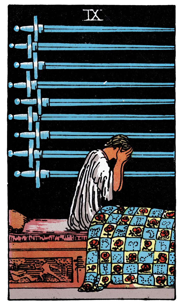 Nine of Swords — William Rider & Sons tarot card