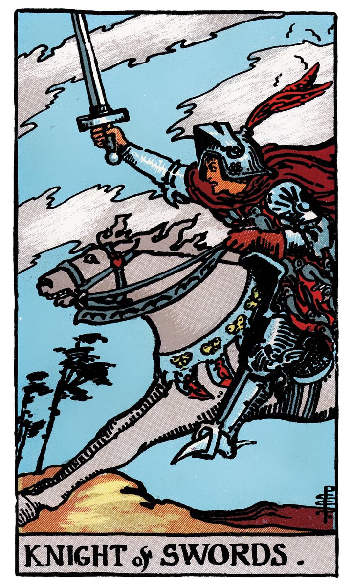 Knight of Swords — William Rider & Sons tarot card