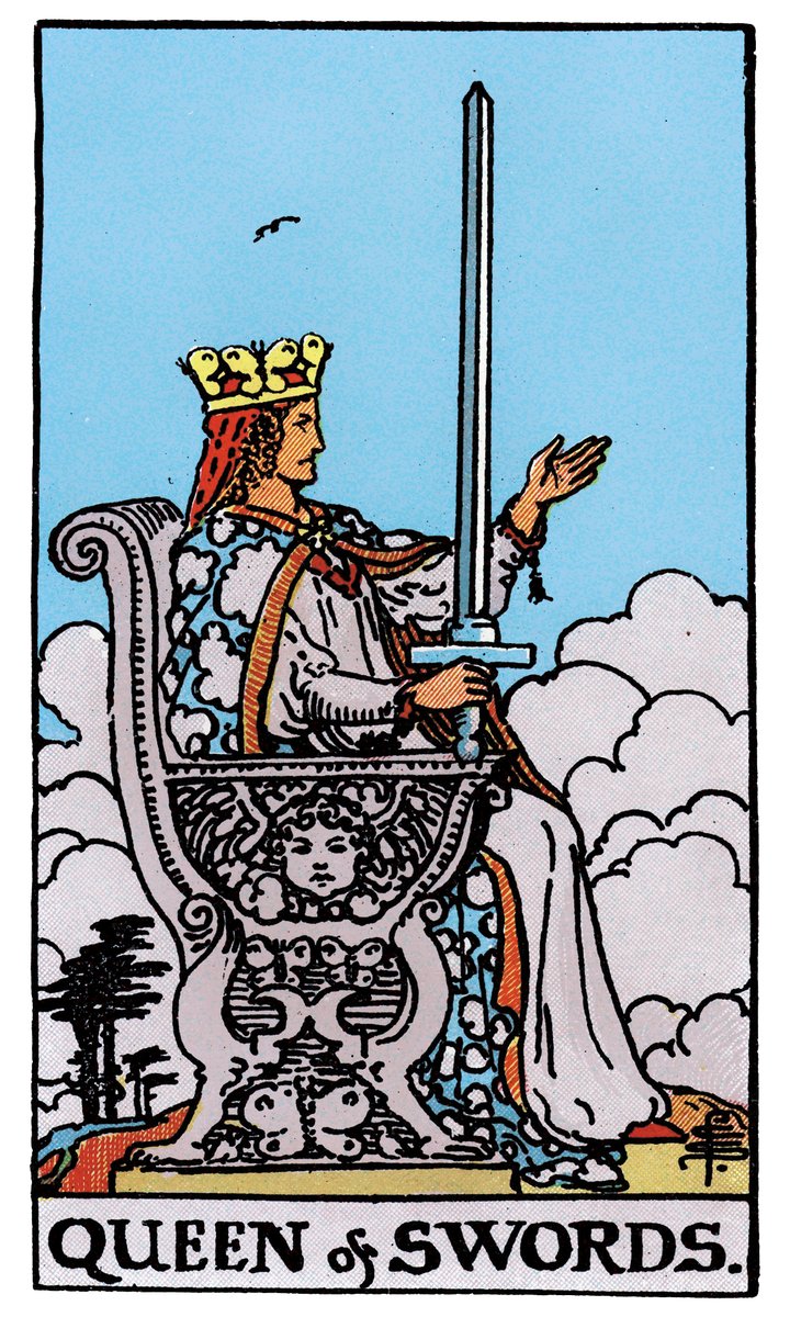 Queen of Swords — William Rider & Sons tarot card