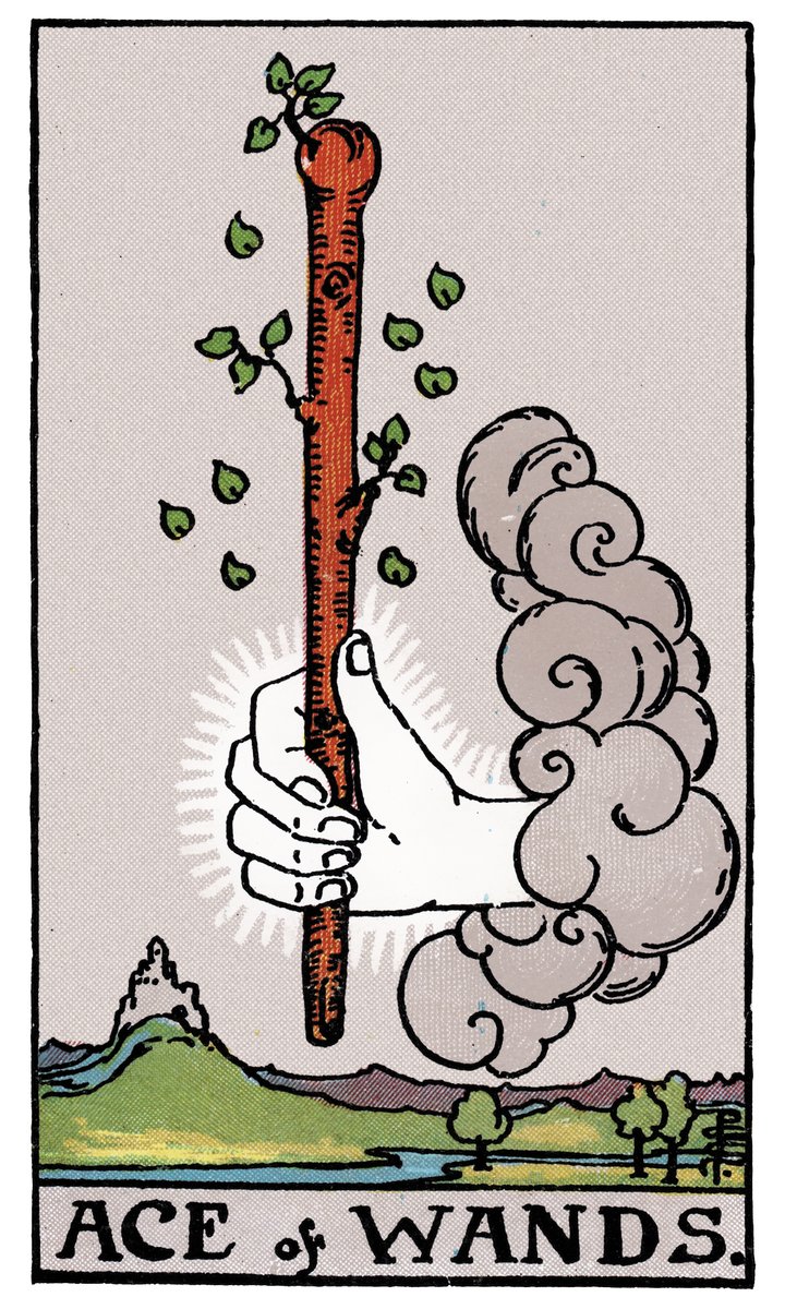 Ace of Wands — William Rider & Sons tarot card