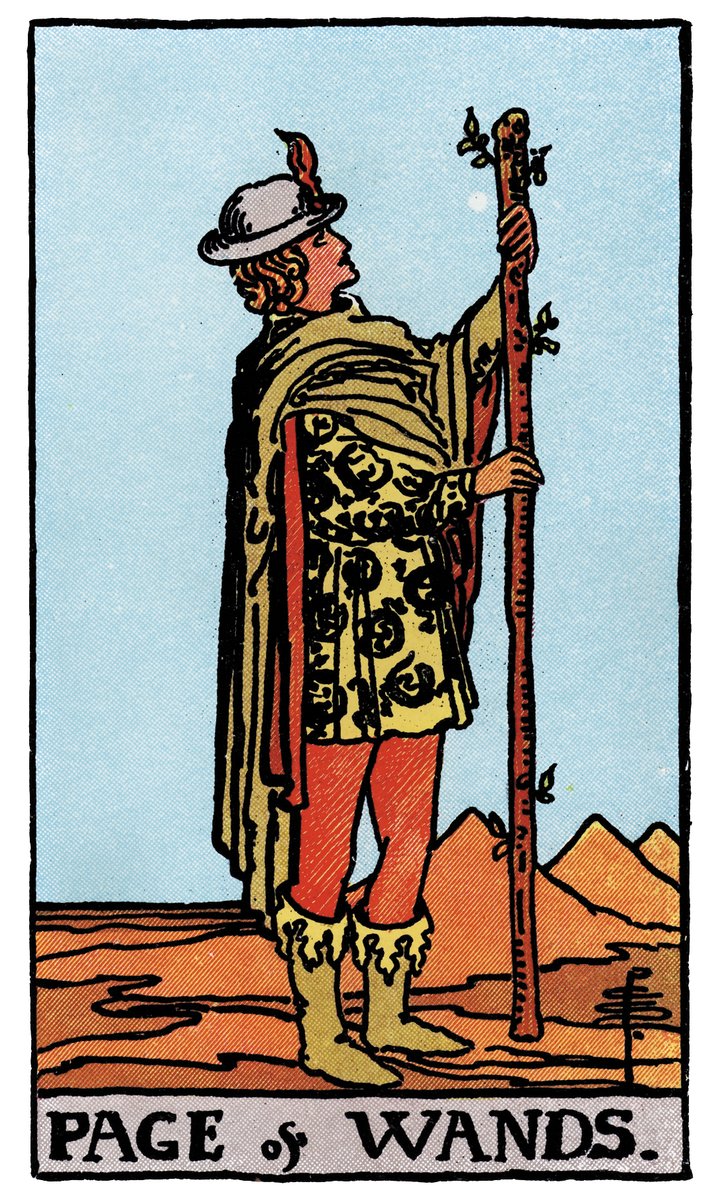 Page of Wands — William Rider & Sons tarot card