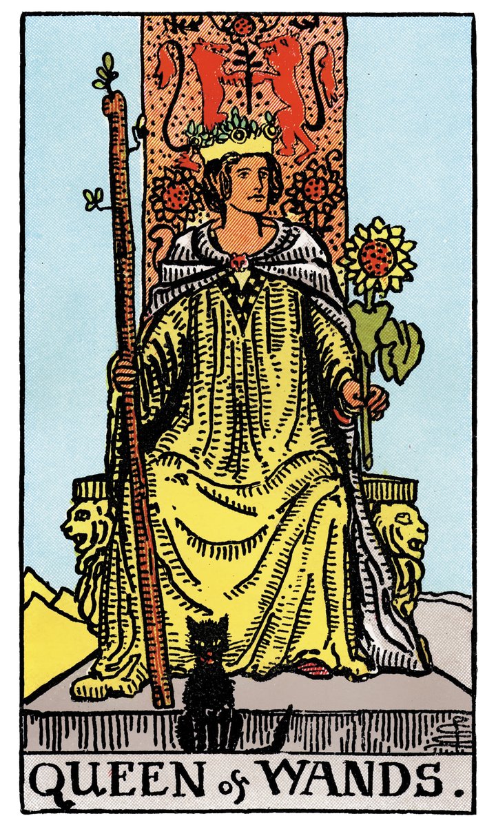 Queen of Wands — William Rider & Sons tarot card