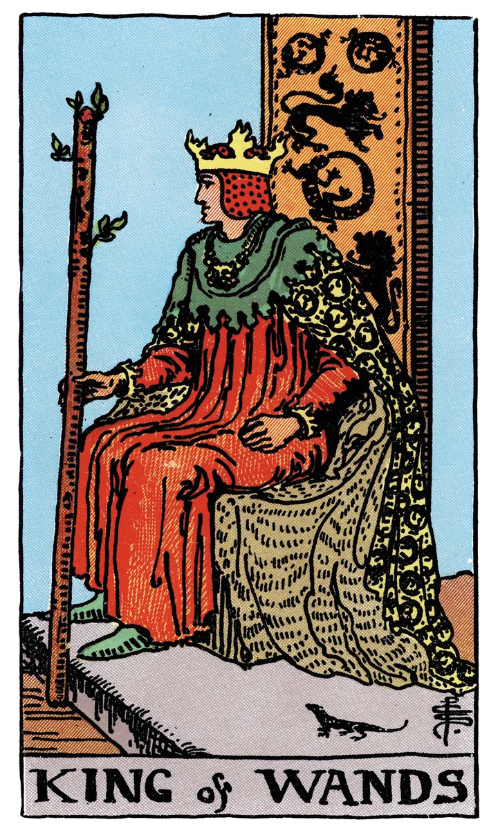 King of Wands — William Rider & Sons tarot card